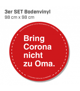 Bring Corona nicht zu Oma - 3er Set Bodenvinyl kreisrund Durchmesser 98 cm - Rot