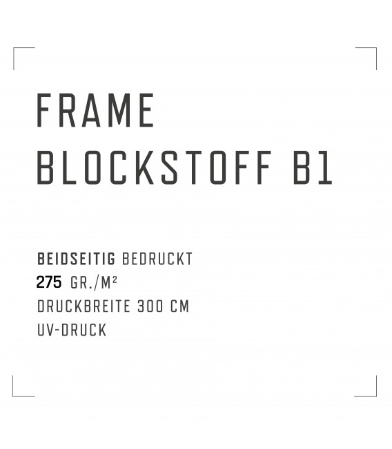 FRAME BLOCKSTOFF, beidseitig, 275 gr. (matt), B1